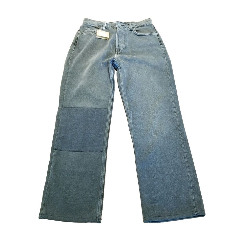 Reformation Jeans Women Size 27 Cynthia Patch High Rise Straight Alder (27x26.5)